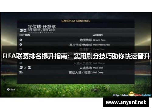 FIFA联赛排名提升指南：实用刷分技巧助你快速晋升
